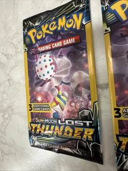 Pokemon TCG Sun & Moon Lost Thunder (3) Booster Packs 3 Cards Each Pack - Sealed - Image 5