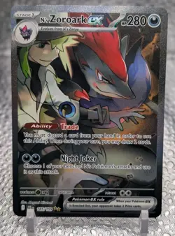 N’s Zoroark EX SIR 185/159 English Journey Together Pokemon TCG Card - Image 1
