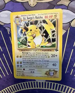 Pokemon Lt. Surge's Raichu 11/132 Gym Challenge Holo Rare Card - MPL - Image 3