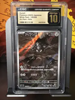 CGC Pristine 10 Durant 149/086 AR Art Rare White Flare sv11W Pokemon Card - Image 1