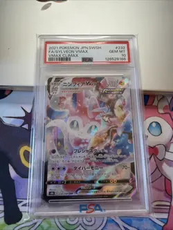 2021 POKEMON JPN SWORD & SHIELD VMAX CLIMAX #232 FULL ART/SYLVEON VMAX PSA 10 - Image 1