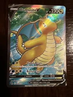 Pokemon Card TCG - Dragonite V 076/078 Full Art Ultra Rare Pokemon GO Near Mint - Image 1