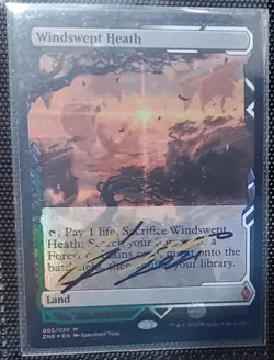 MTG Windswept Heath Zendikar Rising Expeditions Foil SHADOW SIGNED BY ARTIST - Image 1