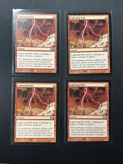 MTG- Lightning Bolt x4 - M10 - Playset - Magic The Gathering - Image 1