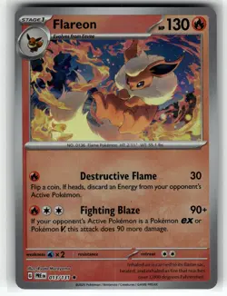 Flareon (Master Ball Pattern) 013/131 SV: Prismatic Evolutions NM Pokemon Card T - Image 1