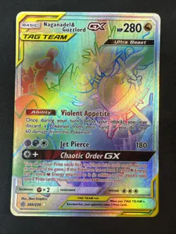 Naganadel & Guzzlord GX Secret Rainbow 260/236 Cosmic Eclipse Sun & Moon Pokemon - Image 1