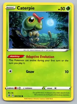 Pokemon TCG SWSH02: Rebel Clash Caterpie 001/192 - Image 1