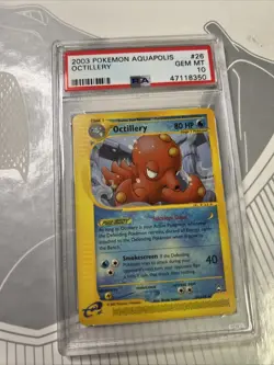 2023 POKEMON AQUAPOLIS OCTILLERY NON HOLO PSA 10 GEM MT #26 - Image 1