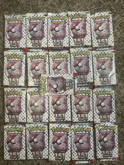 21 151 Booster Pack Lot Pokemon TCG New Sealed HUGE LOT - Image 1