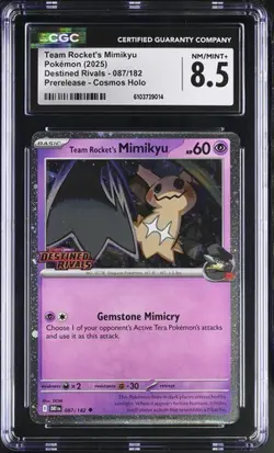 Team Rocket's Mimikyu *CGC 8.5* Pre-Release Holo *Destined Rivals* #87 * Pokemon - Image 1