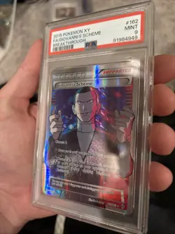 2015 POKEMON XY BREAKTHROUGH #162 FULL ART GIOVANNI'S SCHEME 162/162 PSA 9 Mint - Image 2