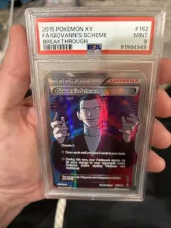2015 POKEMON XY BREAKTHROUGH #162 FULL ART GIOVANNI'S SCHEME 162/162 PSA 9 Mint - Image 5