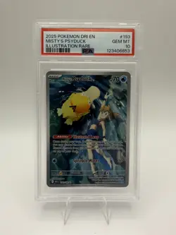 2025 POKEMON DRI EN-DESTINED RIVALS ILLUSTRATION RARE MISTY'S PSYDUCK PSA 10 - Image 1