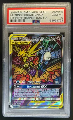 2016-19 Pokemon Black Star Promos Moltres Zapdos Articuno Tag Team #SM210 PSA 10 - Image 1