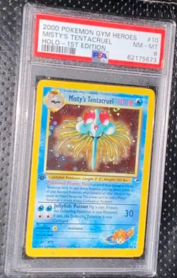Misty's Tentacruel Holo 1st Edition PSA 8 2000 Pokemon Gym Heroes #10 - Image 1