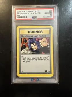 PSA 10 Pokemon 2000 Team Rocket - Here Comes Team Rocket! - Image 1