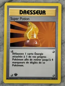 Pokemon TCG Super Potion 90/102 1st Edition Base Set Moderately Played (French) - Image 1