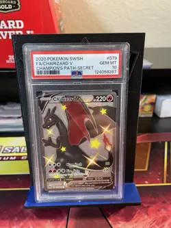 Pokemon PSA 10 Charizard V Secret Rare 079/073 Champion’s Path - Image 1