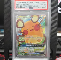 Dedenne GX Full Art Sun & Moon Unbroken Bonds Trainers Toolkit 195a/214 PSA 10 - Image 1
