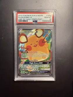 Dedenne GX Full Art Sun & Moon Unbroken Bonds Trainers Toolkit 195a/214 PSA 10 - Image 1