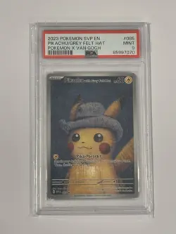 2023 POKEMON SVP EN-SV BLACK STAR PROMO #085 PIKACHU WITH GREY FELT HAT PSA 9 - Image 1