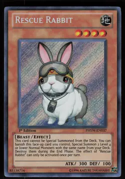 Rescue Rabbit PHSW-EN037 Secret Rare Photon Shockwave 1st Edition Yu-Gi-Oh - Image 1