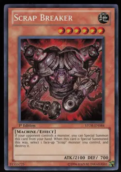 Scrap Breaker STOR-EN084 Secret Rare Storm of Ragnarok 1st Edition Yu-Gi-Oh - Image 1