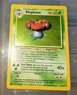 Pokemon Cards: Jungle Rare Holo: VILEPLUME 15/64 No Symbol Error LP - Image 1