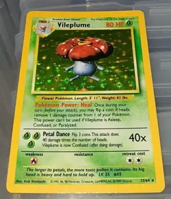 Pokemon Cards: Jungle Rare Holo: VILEPLUME 15/64 No Symbol Error LP - Image 2