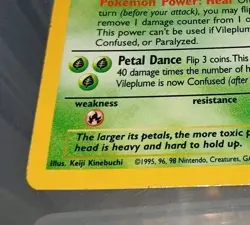 Pokemon Cards: Jungle Rare Holo: VILEPLUME 15/64 No Symbol Error LP - Image 5