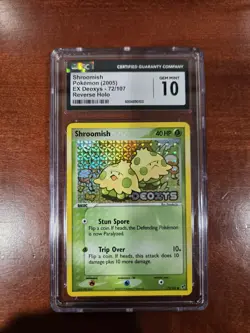 CGC 10 MINT Pokemon TCG Shroomish EX Deoxys Card 72/107 Reverse Holo Stamped - Image 1