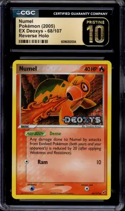 2005 Pokemon EX Deoxys Numel-Reverse Foil #68 CGC 10 PRISTINE - Image 1