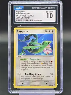 RAYQUAZA 2005 POKEMON EX RUBY & SAPPHIRE DEOXYS GYM CHALLENGE 22/107 CGC 10 - Image 1