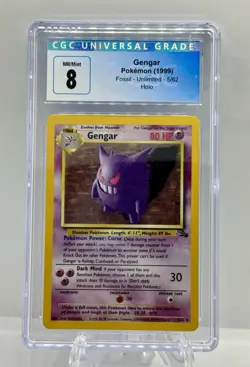 Gengar 5/62 Fossil Holo - Pokemon 1999 - CGC 8 Near Mint - Mint - Image 1