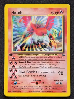Ho-Oh 1st Edition #7/64 Holo Neo Revelation 2001 WOTC LP - Image 1