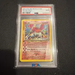 2001 Pokemon Neo Revelation 1st Edition Ho-Oh-Holo 1st Edition #7 Psa 2 - Image 1