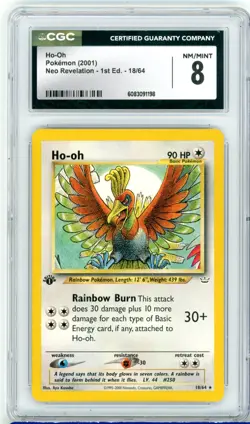 CGC NM/MINT 8 Pokemon TCG Ho-oh 18/64 Neo Revelation Regular 1st Edition 2001 - Image 1