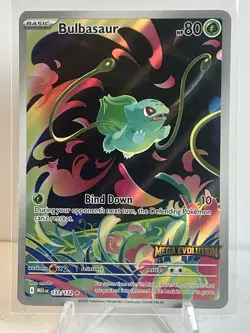 Pokemon Mega Evolution TCG Bulbasaur 133/132 Stamped Enhanced Booster Promo - Image 1