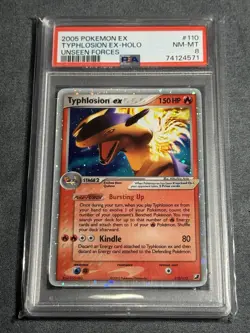 Pokemon TCG Typhlosion EX Holo Ultra Rare Unseen Forces 110/115 PSA 8 NM-MT - Image 1