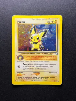 Pichu 12/111 Pokemon TCG Neo Genesis Holo Rare WOTC - HP - SWIRL - Image 1