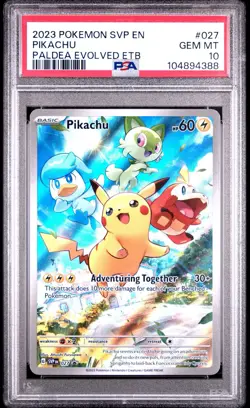 PSA 10 Pikachu 027 Sv: Scarlet & Violet Promo Cards Holo - Image 1
