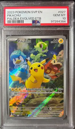 Pikachu 027 Sv: Scarlet & Violet Promo Cards Holo PSA 10 - Image 1