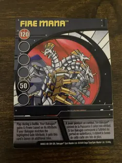 Bakugan FIRE MANA Blue Ability Card 2009 BA663-AB-SM-GBL 33/48q - Image 1