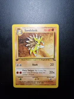 Pokemon Cards: Fossil 1st Edition Uncommon: Sandslash 41/62 - Image 1