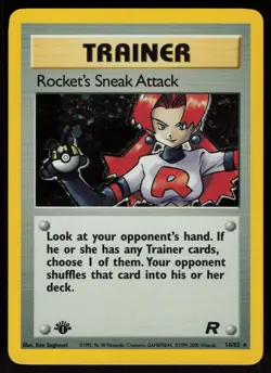 Rocket's Sneak Attack 16/82 Rare Team Rocket Holo 1st Edition Pokemon - Image 1