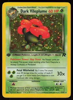 Dark Vileplume 13/82 Rare Team Rocket Holo 1st Edition Pokemon - Image 1