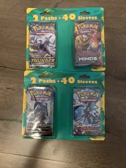 Pokemon Sun & Moon UM/LT/BS/GR Booster Packs Plus 40 Sleeves NEW Sealed Lot Of 2 - Image 1