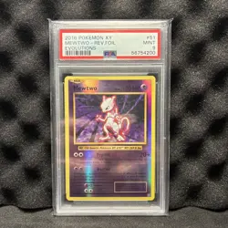 2016 Pokemon TCG XY Evolutions Mewtwo Reverse Holofoil #51 PSA MINT 9 - Image 1