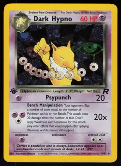 Dark Hypno 9/82 Rare Team Rocket Holo 1st Edition Pokemon - Image 1