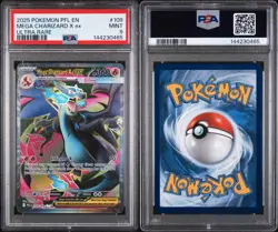 2025 POKEMON PFL EN-PHANTASMAL FLAMES #109 MEGA CHARIZARD X EX ULTRA RARE PSA 9 - Image 3